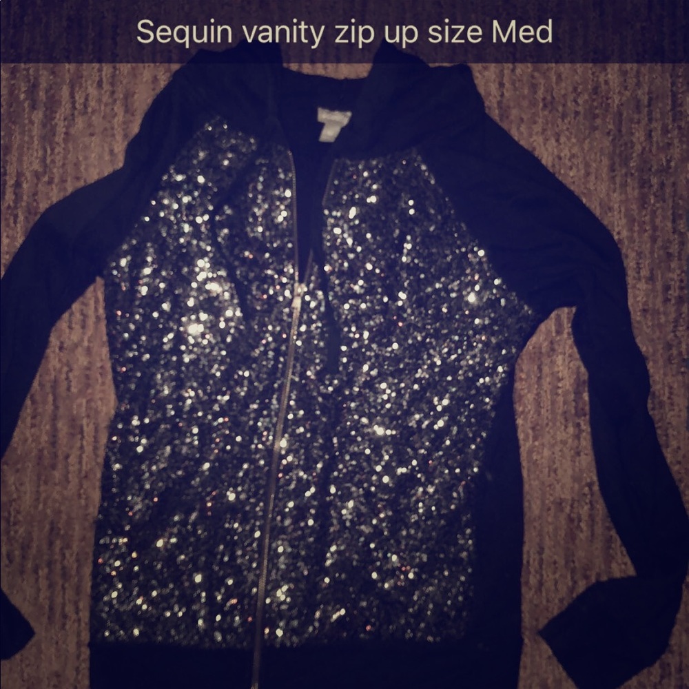 Sequin zip up jacket